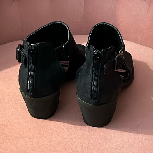 Carlos by Carlos Santana Della Gray Open Toe Silver Buckle Ankle Bootie Size 6.5 - Picture 6 of 9